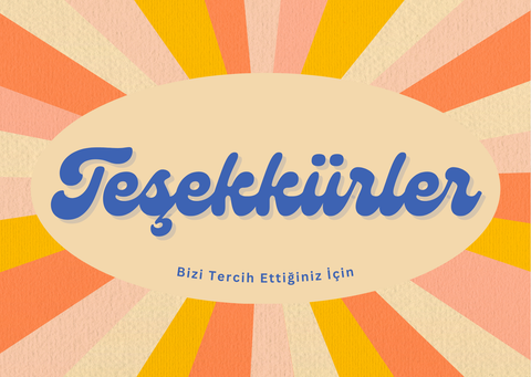 Hazır Özel Tasarım Renkli Teşekkür Kartı