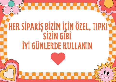 Hazır Özel Tasarım Renkli Teşekkür Kartı