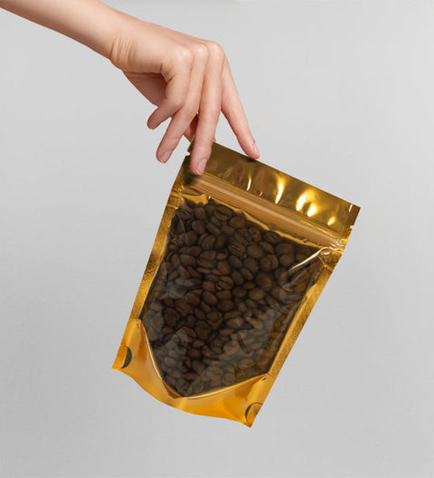 Metalize Tek Taraf Şeffaf Kilitli Doypack